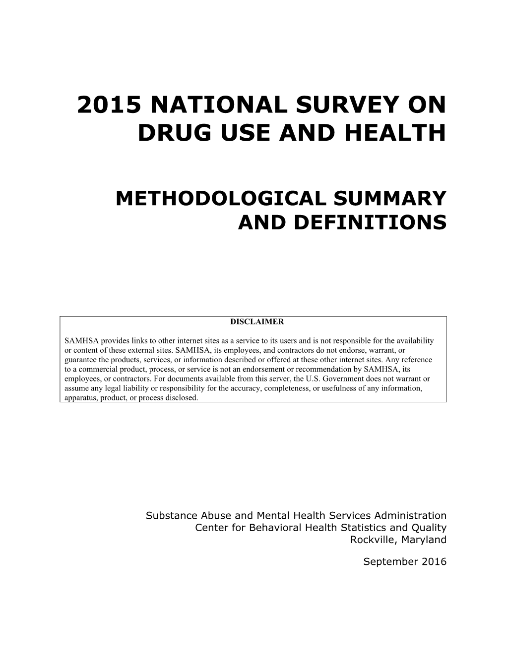 2015 National Survey on Drug Use and Health