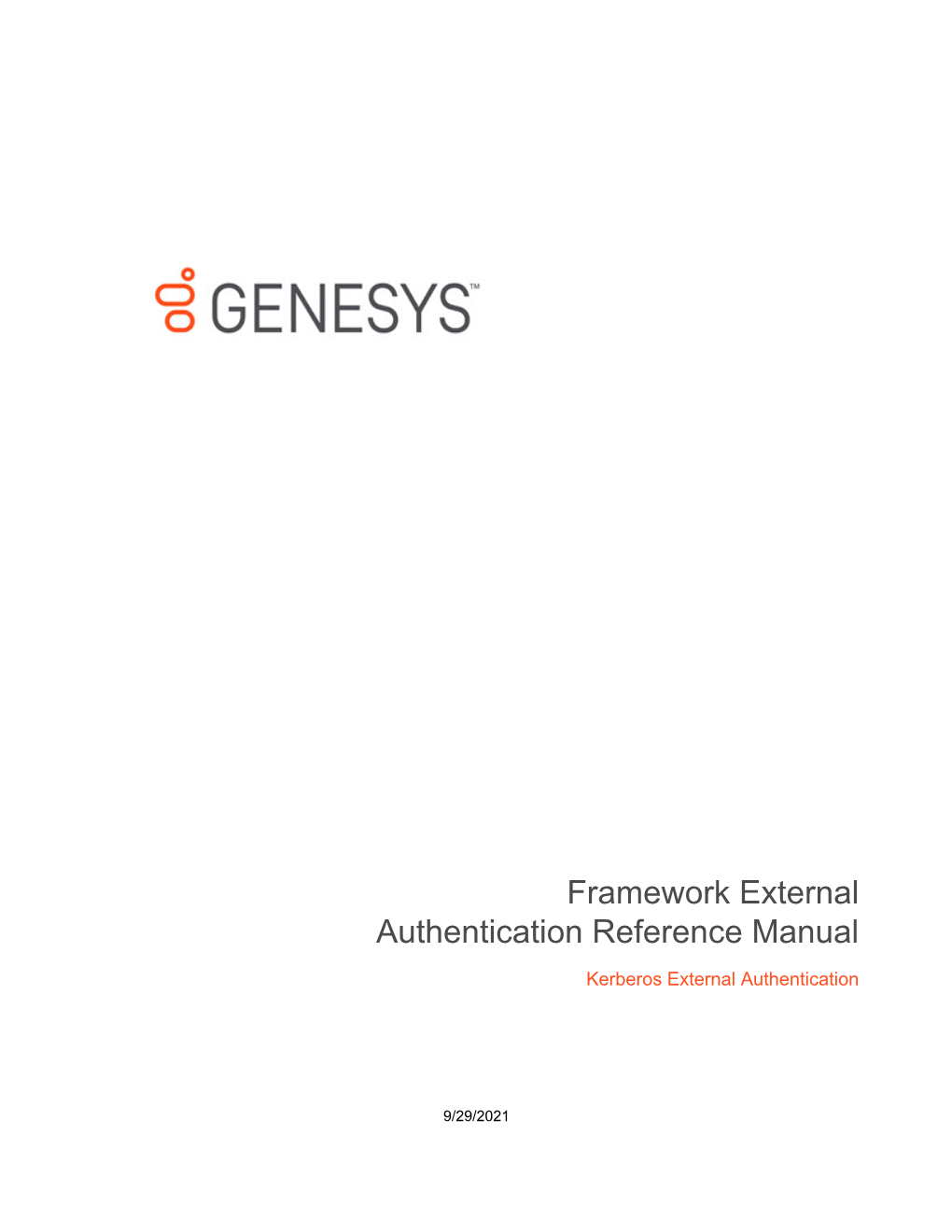 Framework External Authentication Reference Manual