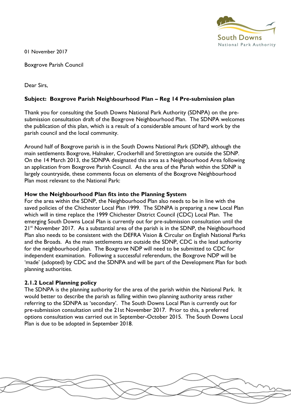 Boxgrove Parish Neighbourhood Plan – Reg 14 Pre-Submission Plan