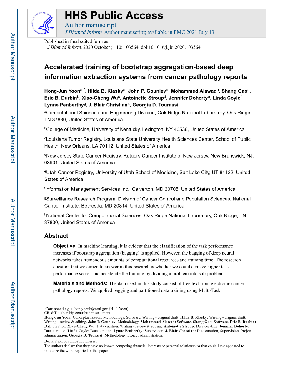 Accelerated Training of Bootstrap Aggregation-Based Deep Information Extraction Systems from Cancer Pathology Reports