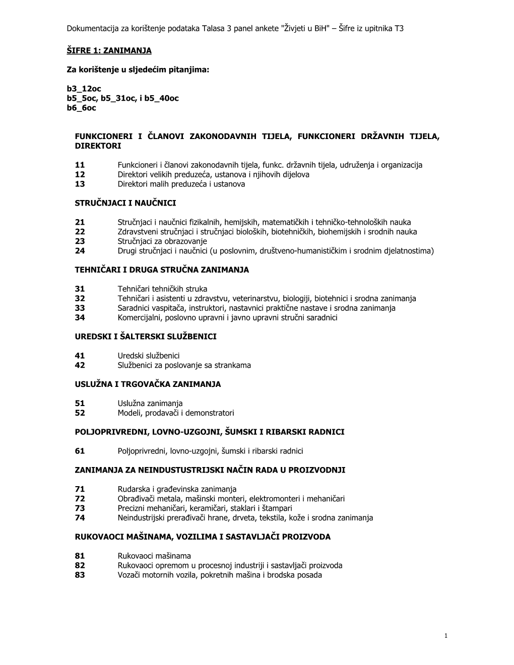 Dokumentacija Za Korištenje Podataka Talasa 3 Panel Ankete 