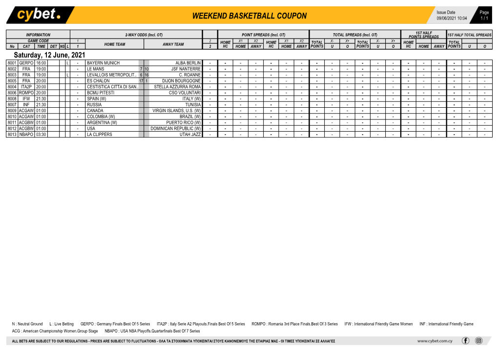 Weekend Basketball Coupon 09/06/2021 10:04 1 / 1