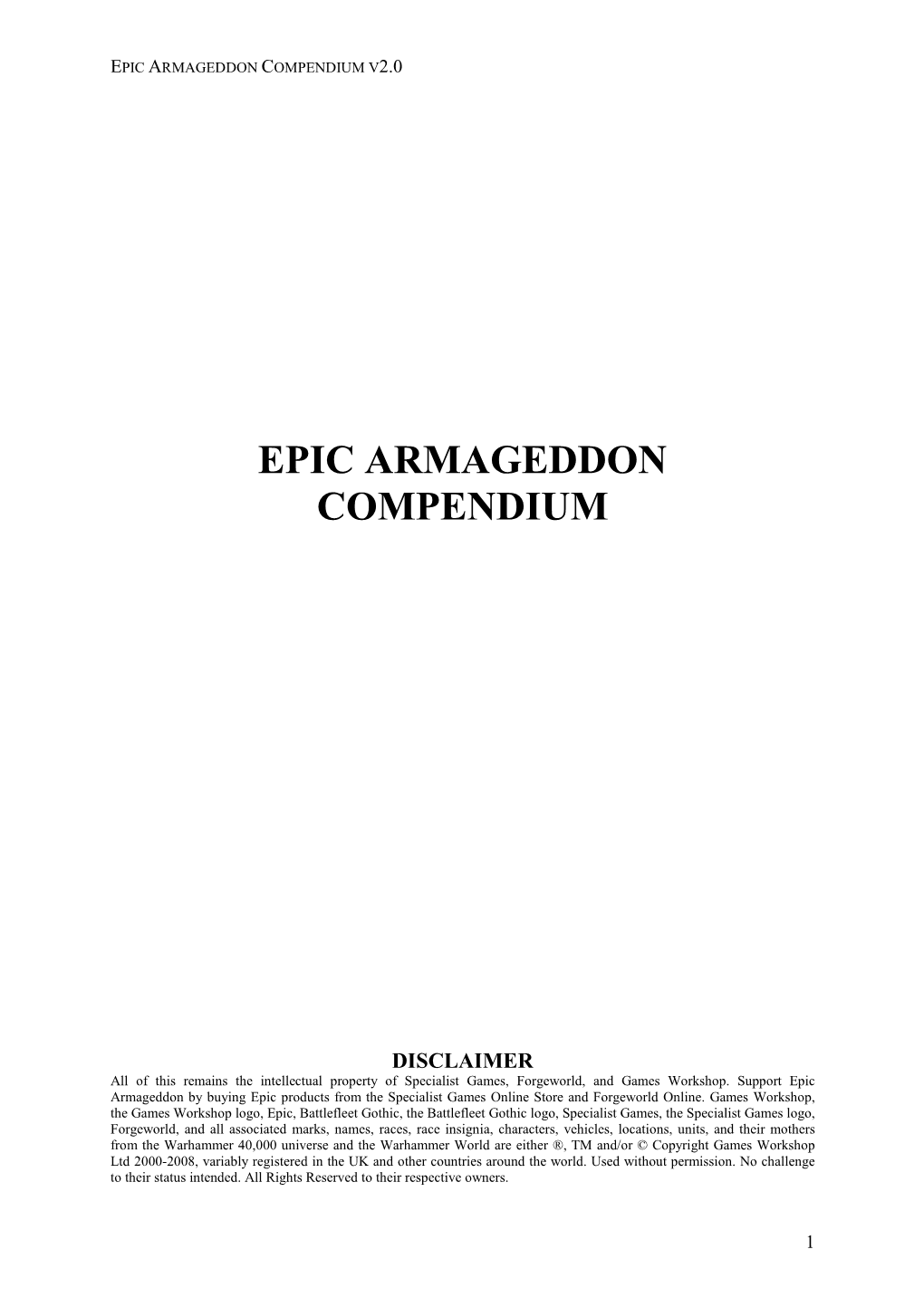 Epic Armageddon Compendium V2.0