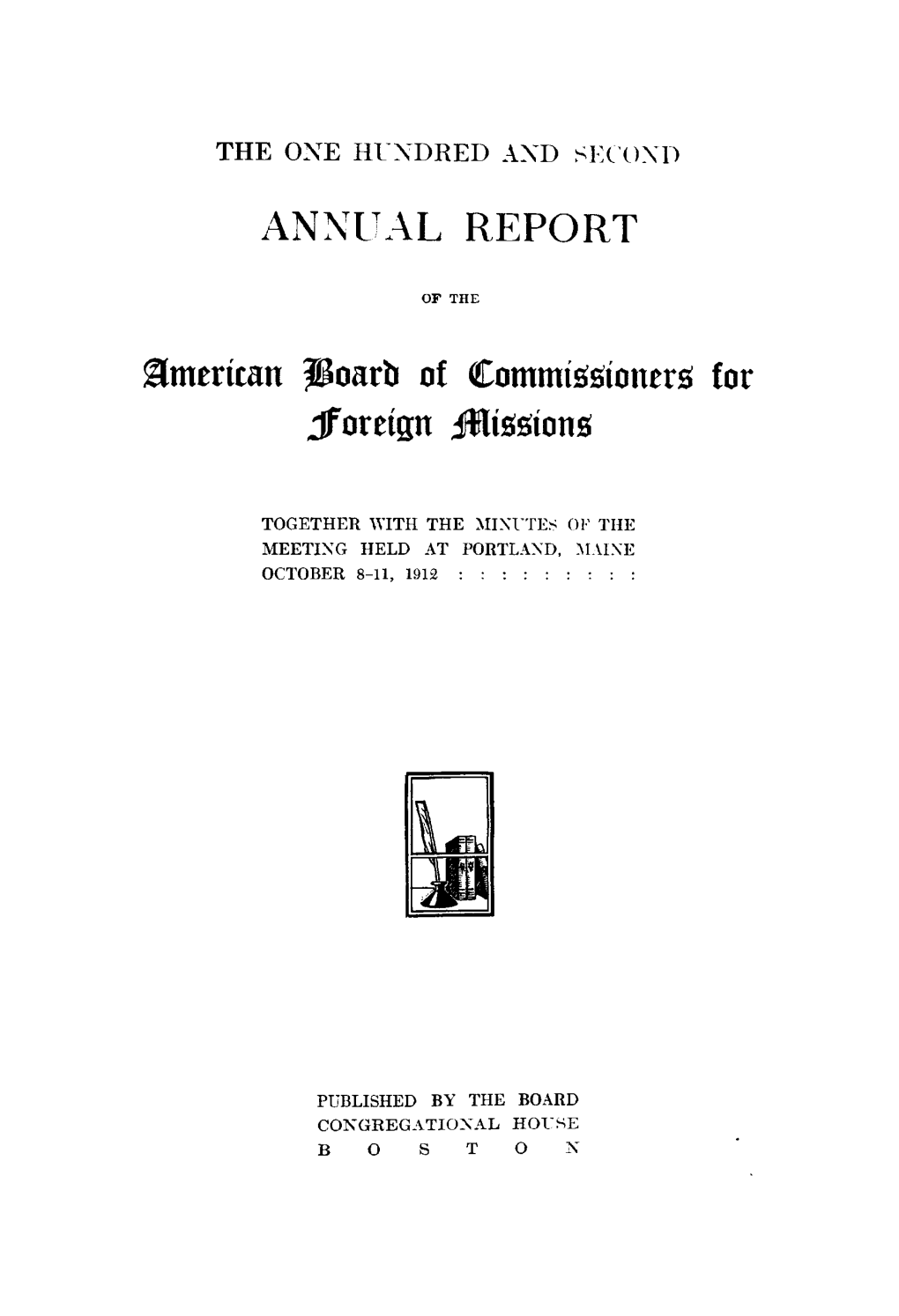 ANNUAL REPORT American Poarb of Commisisüoncrsi for Jforetgn