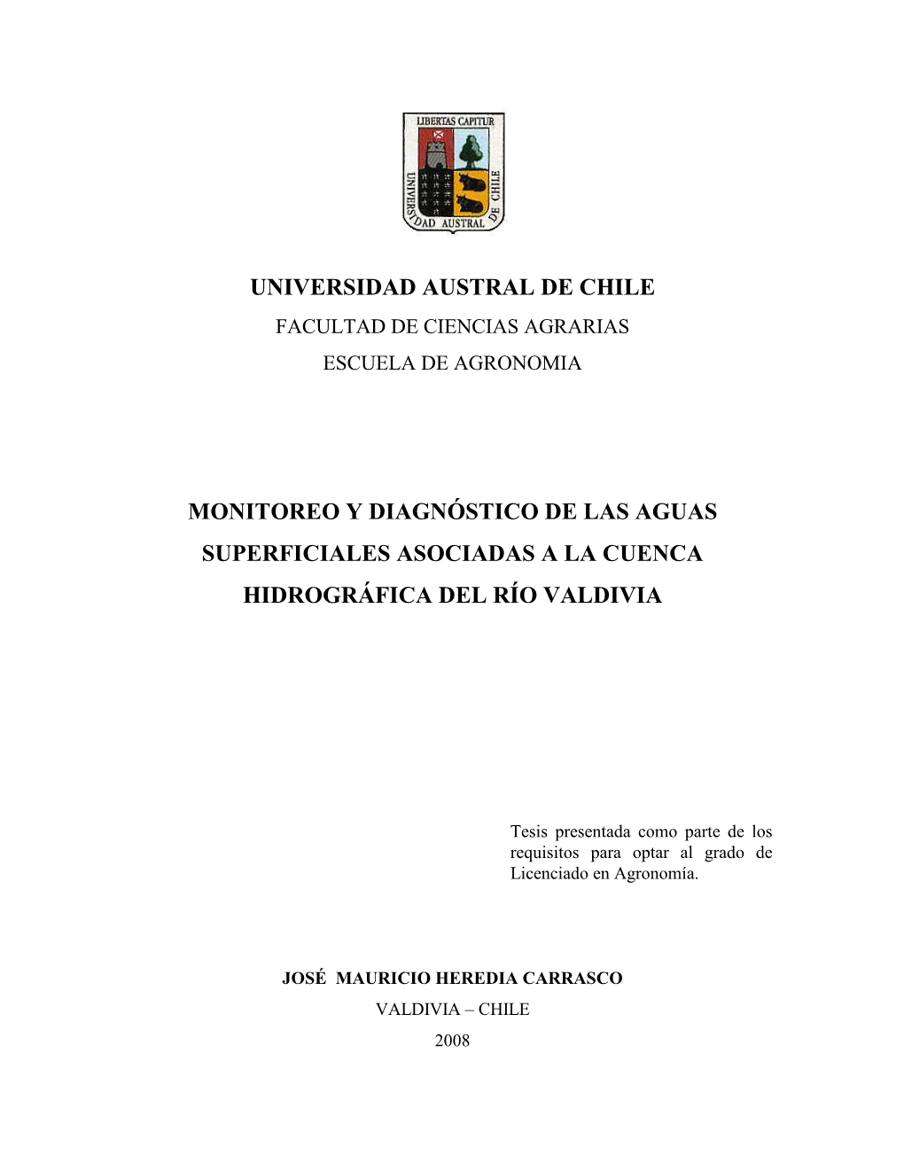 Universidad Austral De Chile Monitoreo Y Diagnóstico De