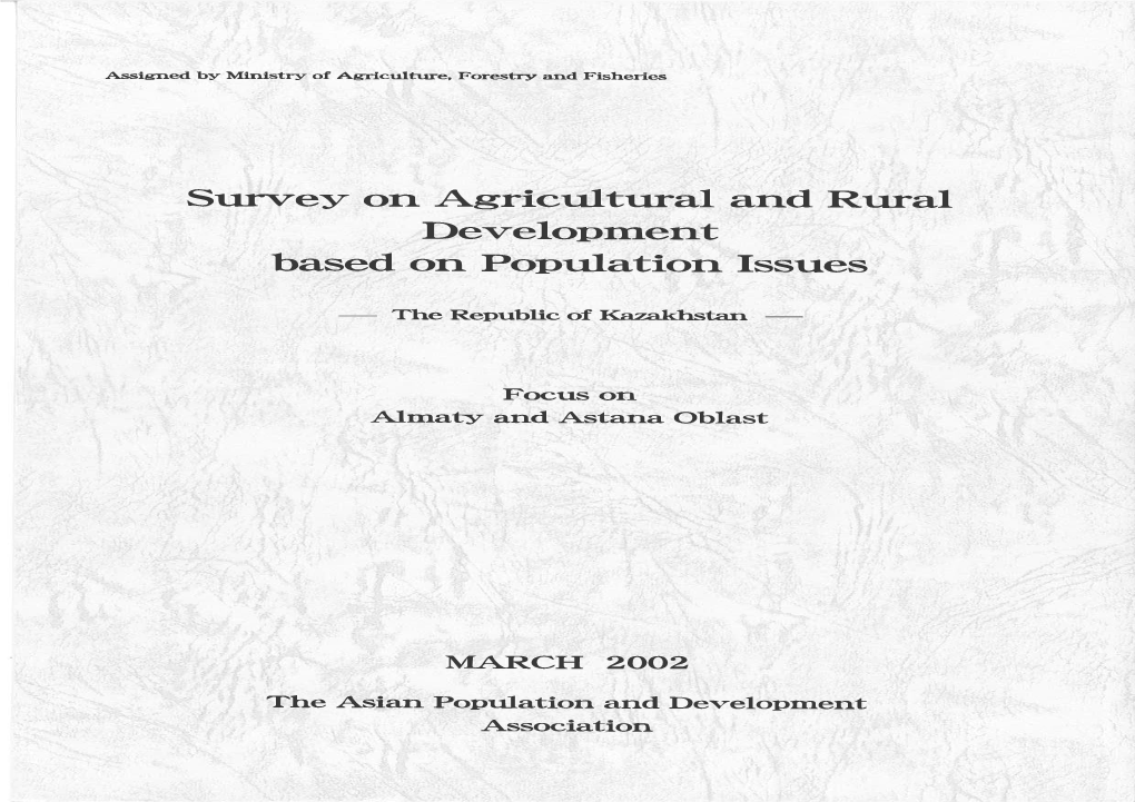 Survey on Agricultural and Rural Development Based on Population