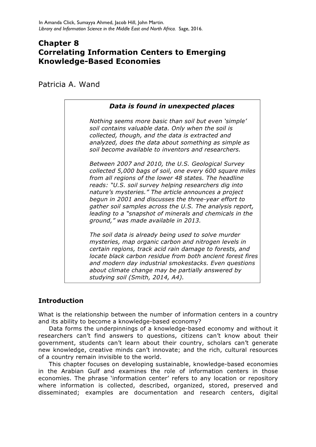 Correlating Information Centers to Emerging Knowledge-Based Economies