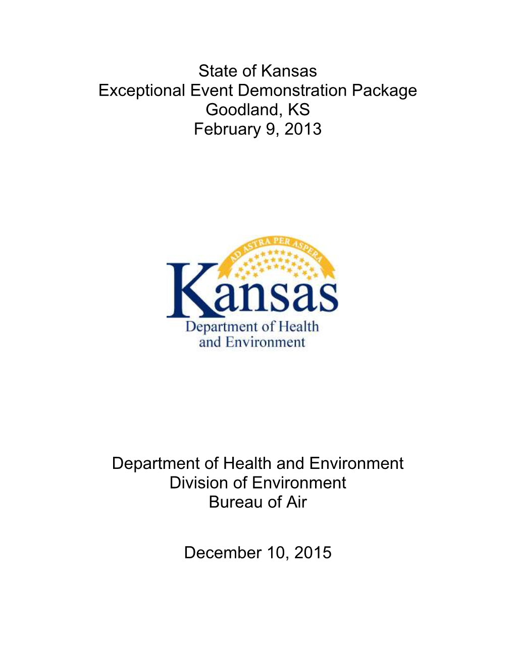State of Kansas EE Demonstration Package April 2011