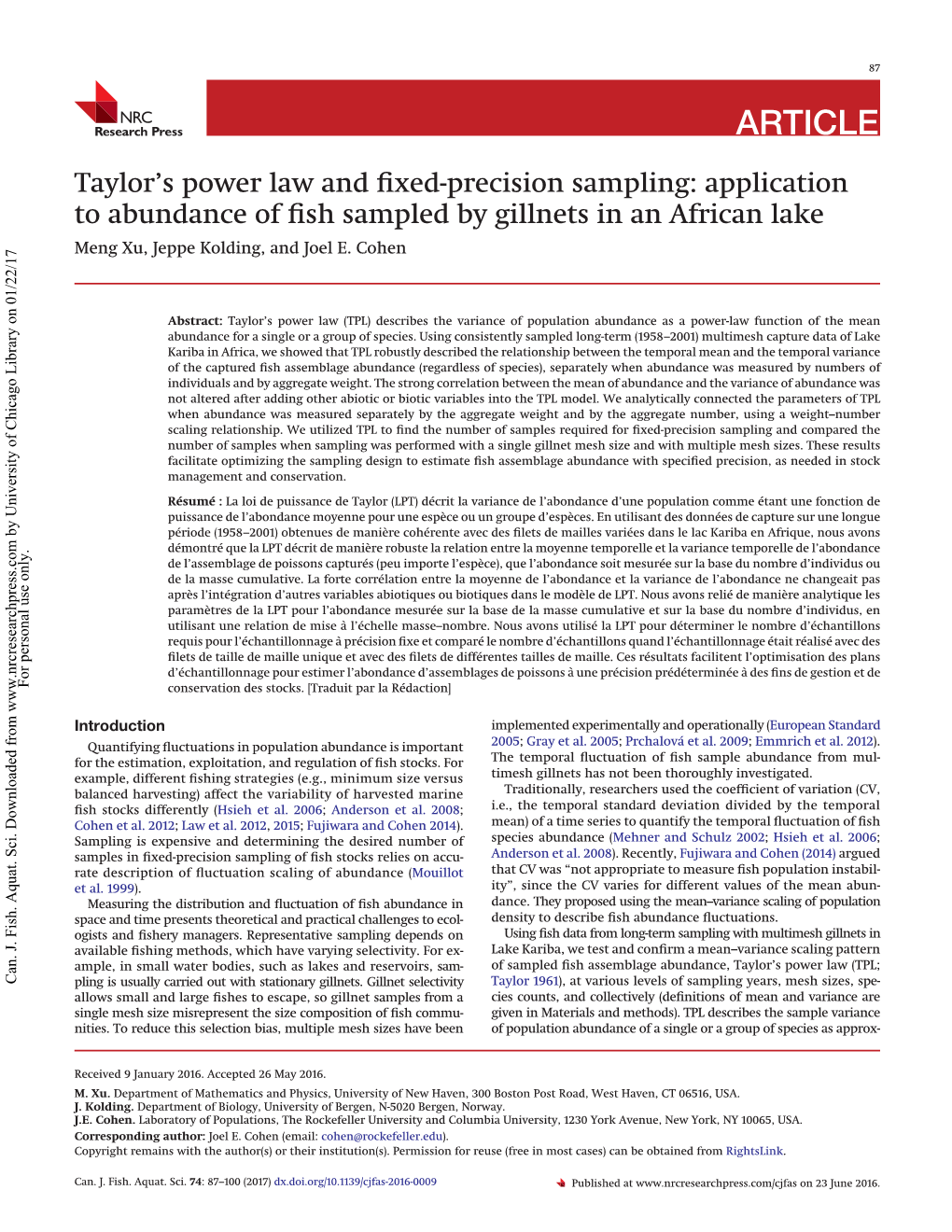 Taylor's Power Law and Fixed-Precision Sampling