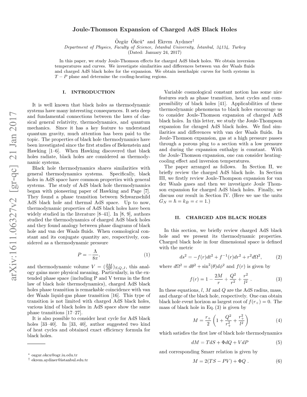 Joule-Thomson Expansion of Charged Ads Black Holes