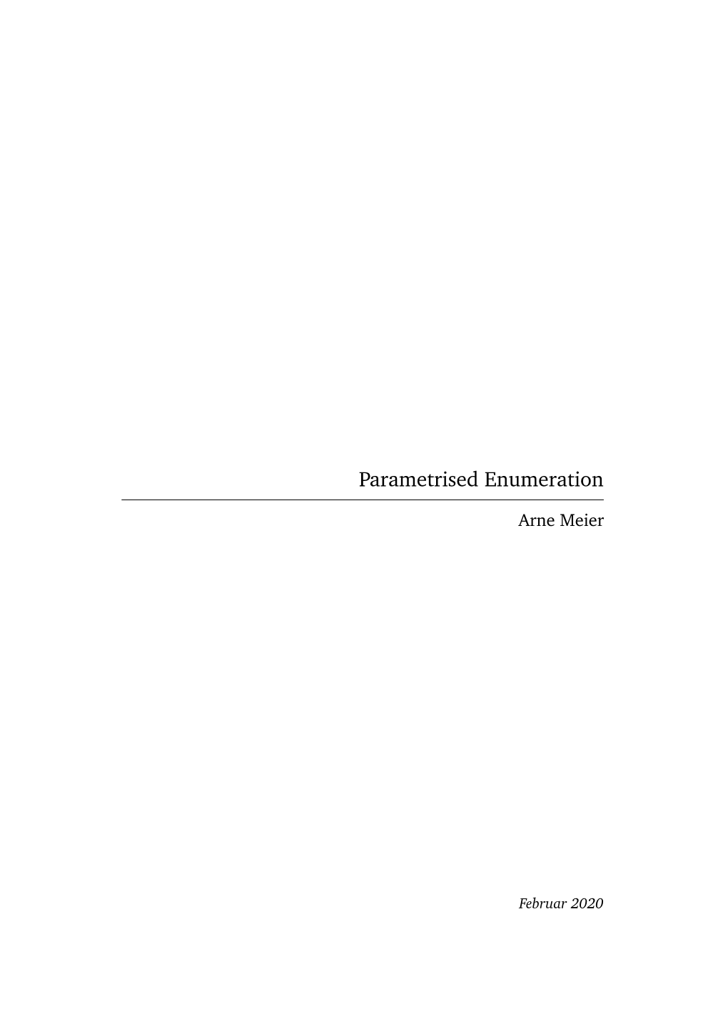 Parametrised Enumeration