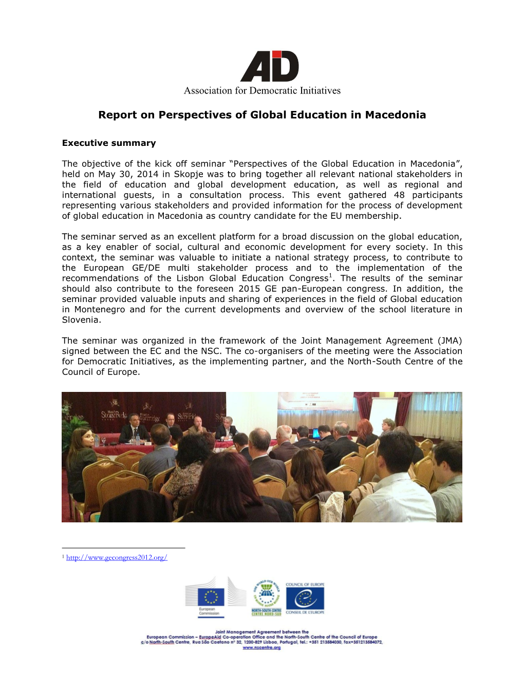 Association for Democratic Initiatives Report on Perspectives of Global