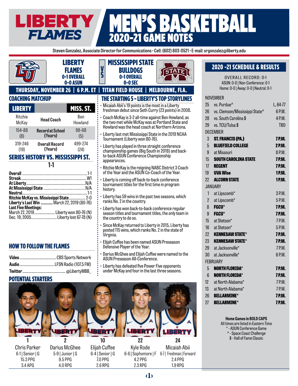 MEN's BASKETBALL INFORMATION 24 Micaiah Abii Fr