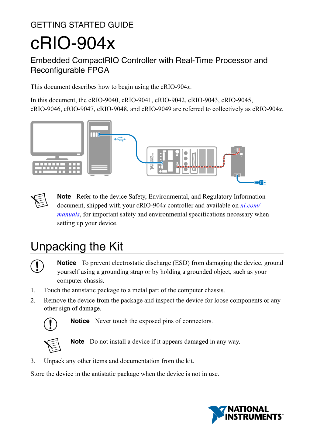 Crio-904X Getting Started Guide Sequence Software Corresponding Programming Mode