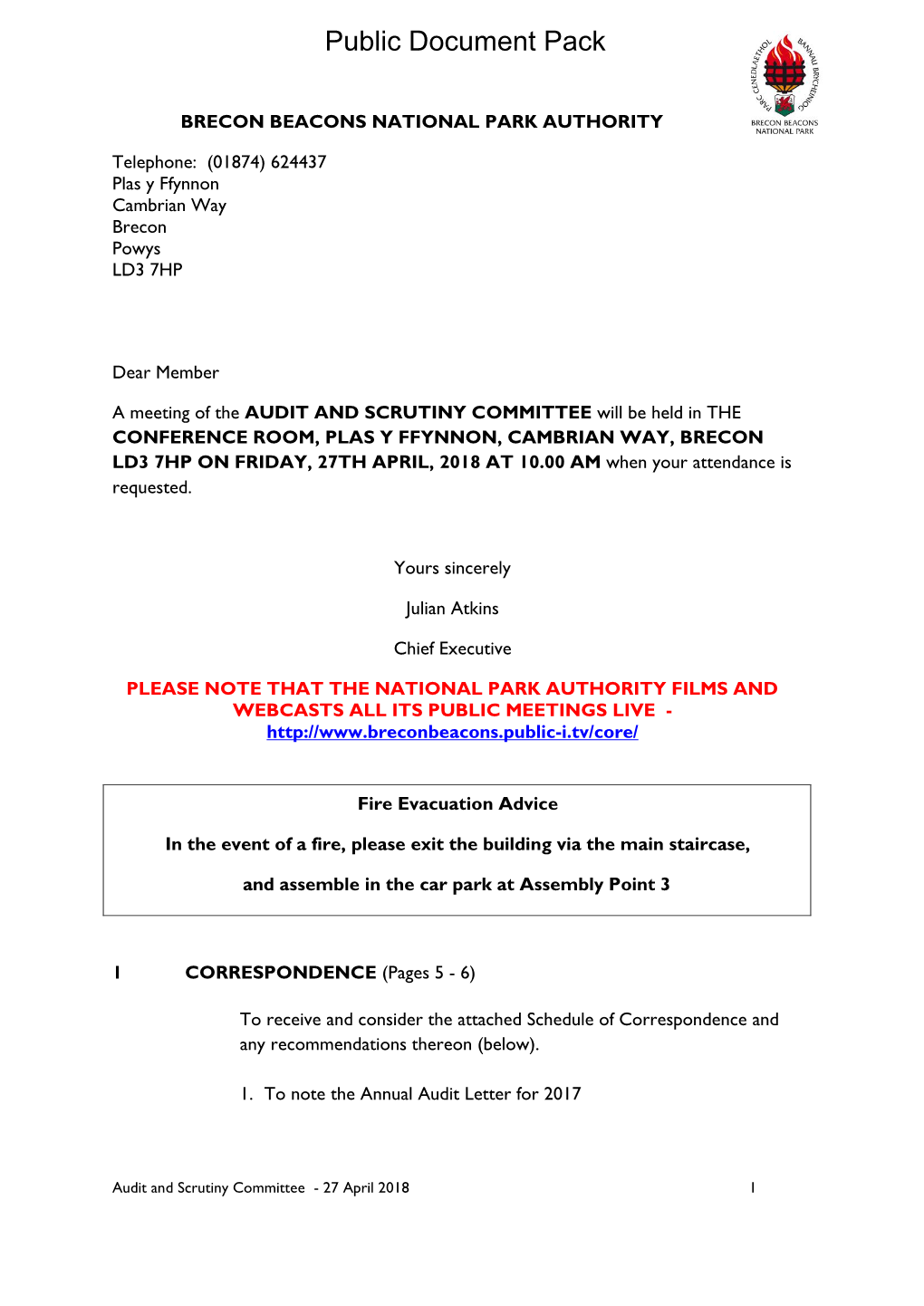 (Public Pack)Agenda Document for Audit and Scrutiny Committee, 27