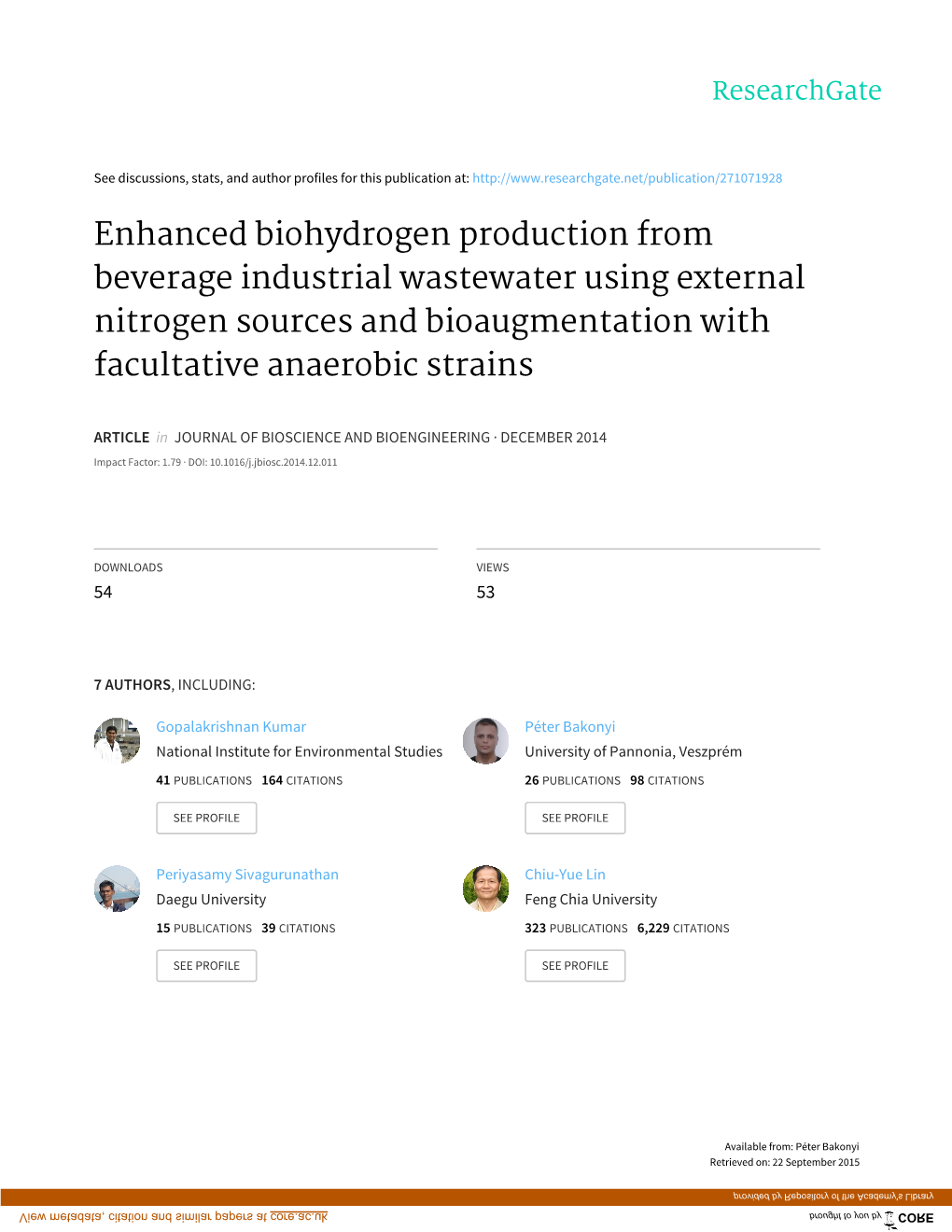 Enhanced Biohydrogen Production From Beverage Industrial Wastewater ...