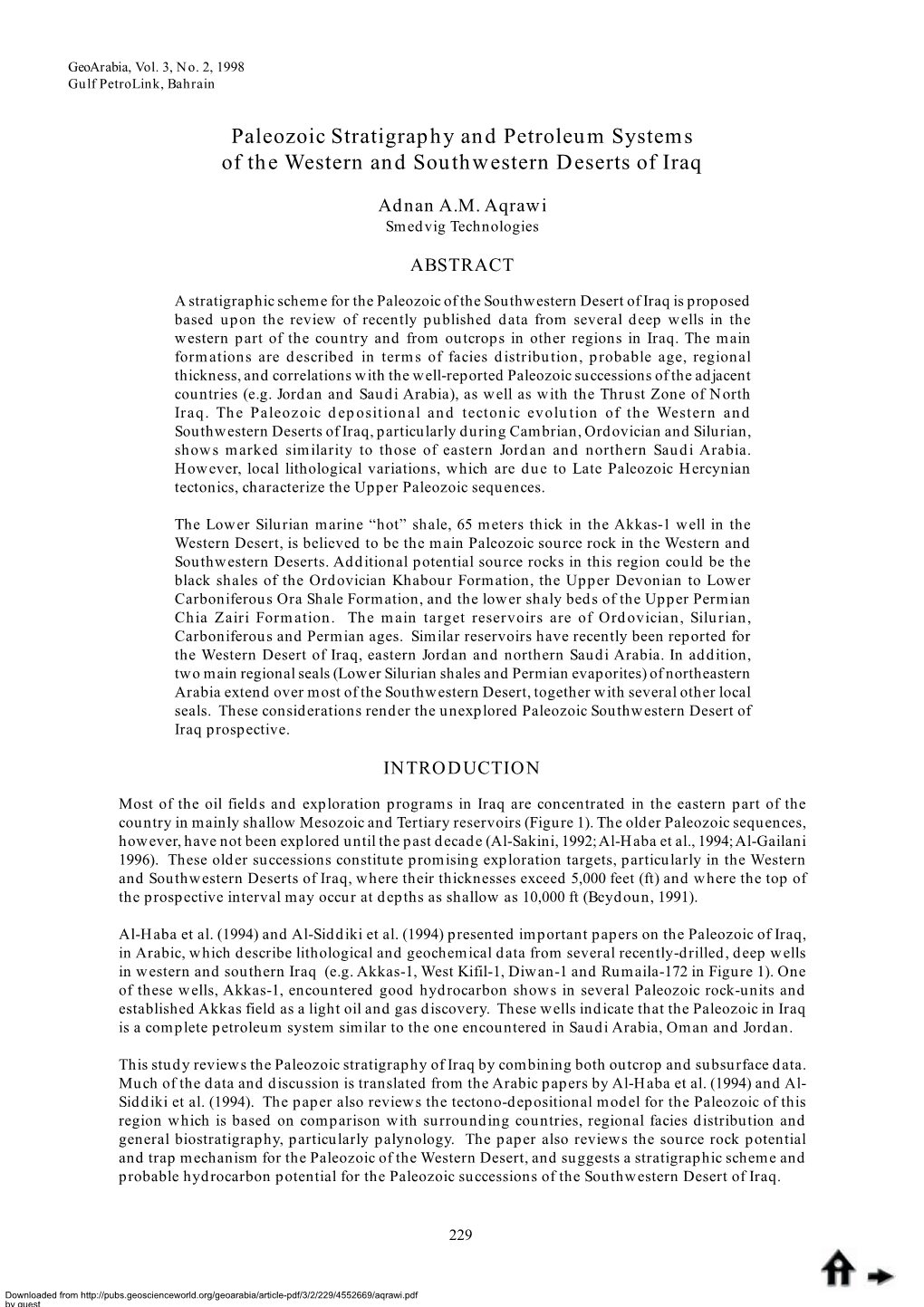 Paleozoic Stratigraphy and Petroleum Systems of the Western and Southwestern Deserts of Iraq