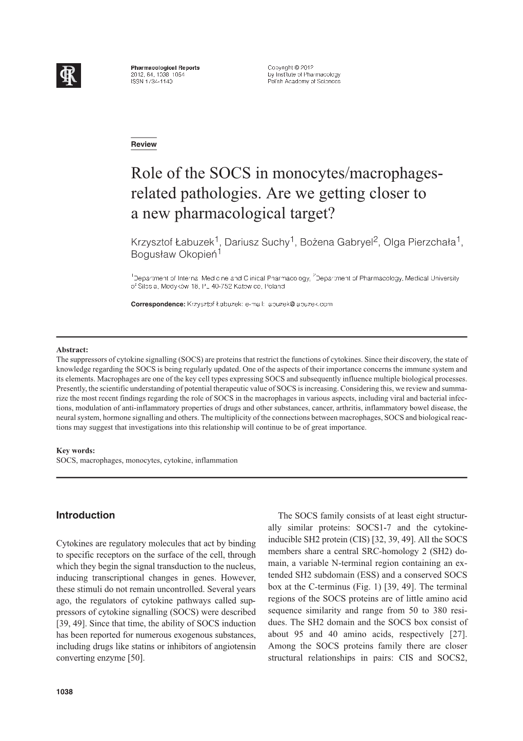 Role of the SOCS in Monocytes/Macrophages- Related