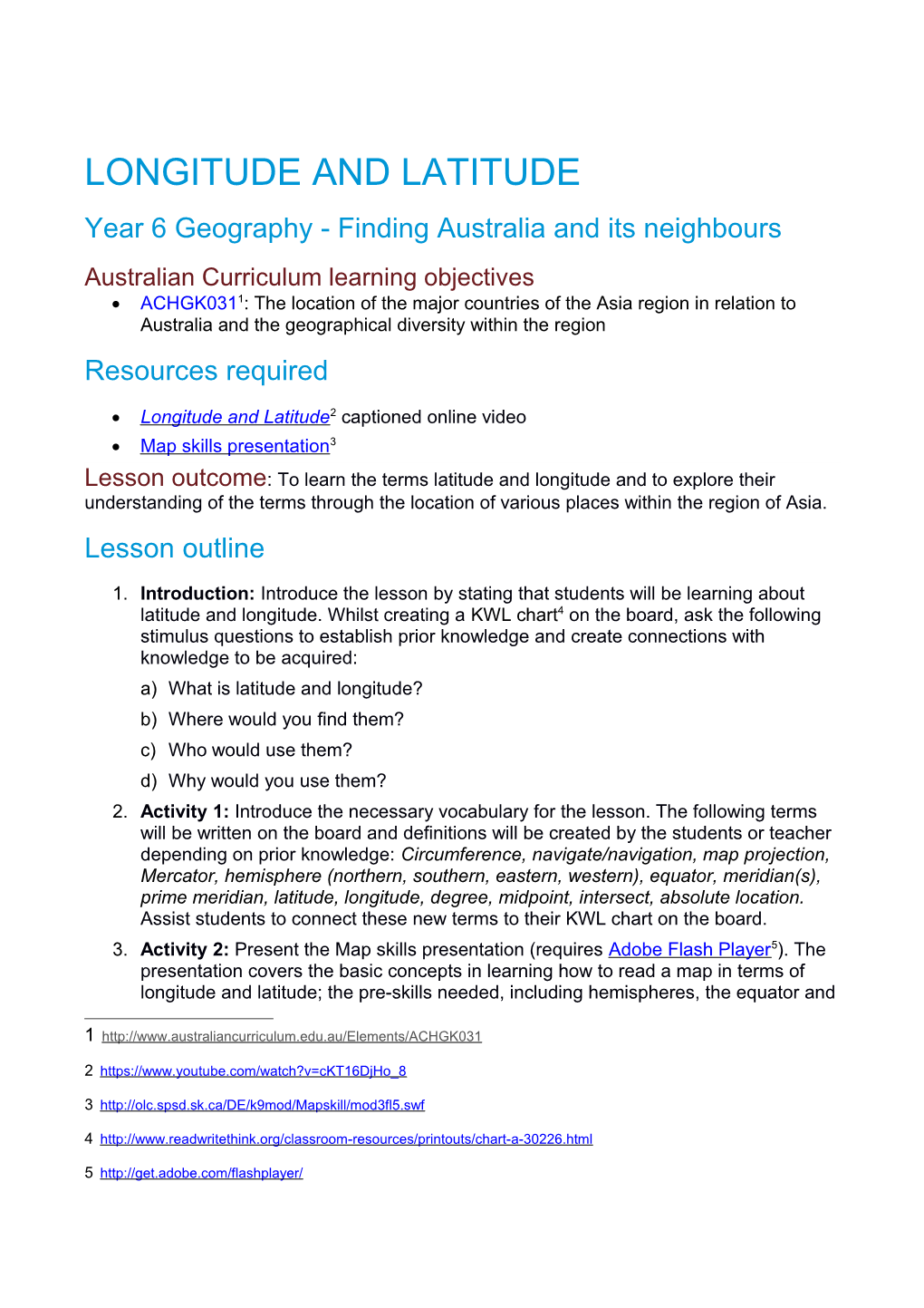 Year 6 Geography - Finding Australia and Its Neighbours