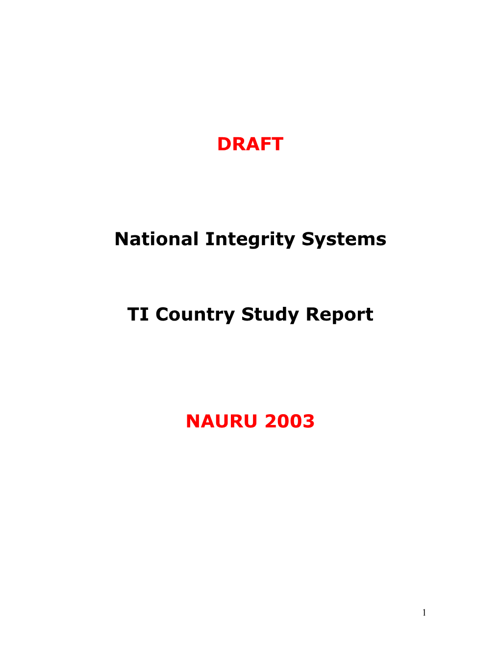 National Integrity Systems