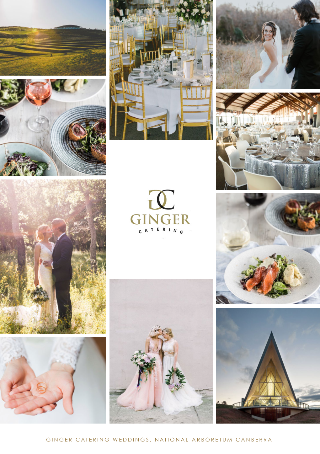 GINGER CATERING WEDDINGS, NATIONAL ARBORETUM CANBERRA Theescape CITY