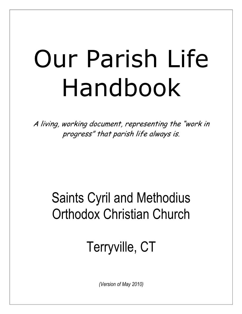 Our Parish Life Handbook