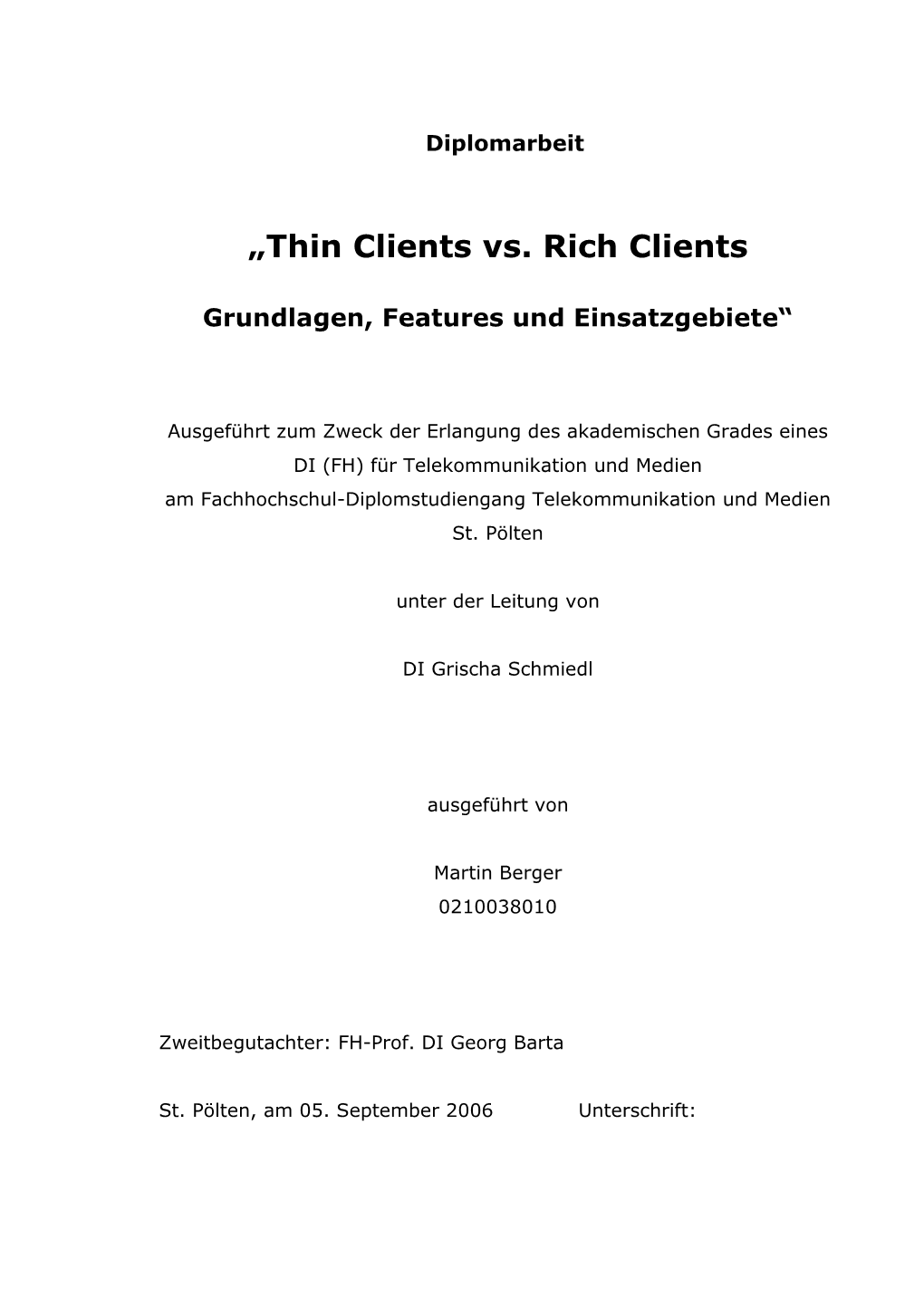„Thin Clients Vs. Rich Clients