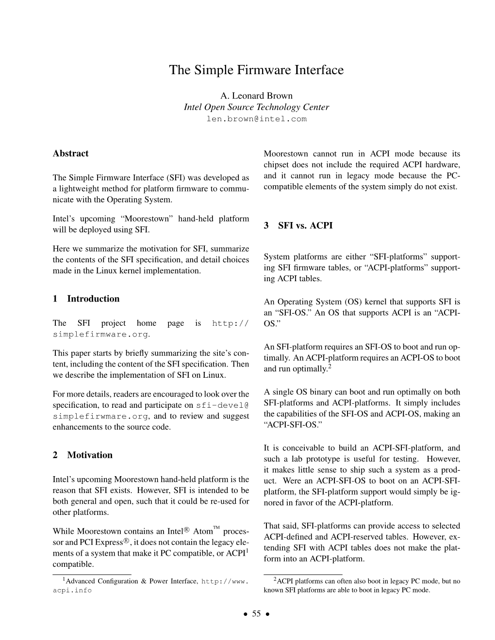 The Simple Firmware Interface