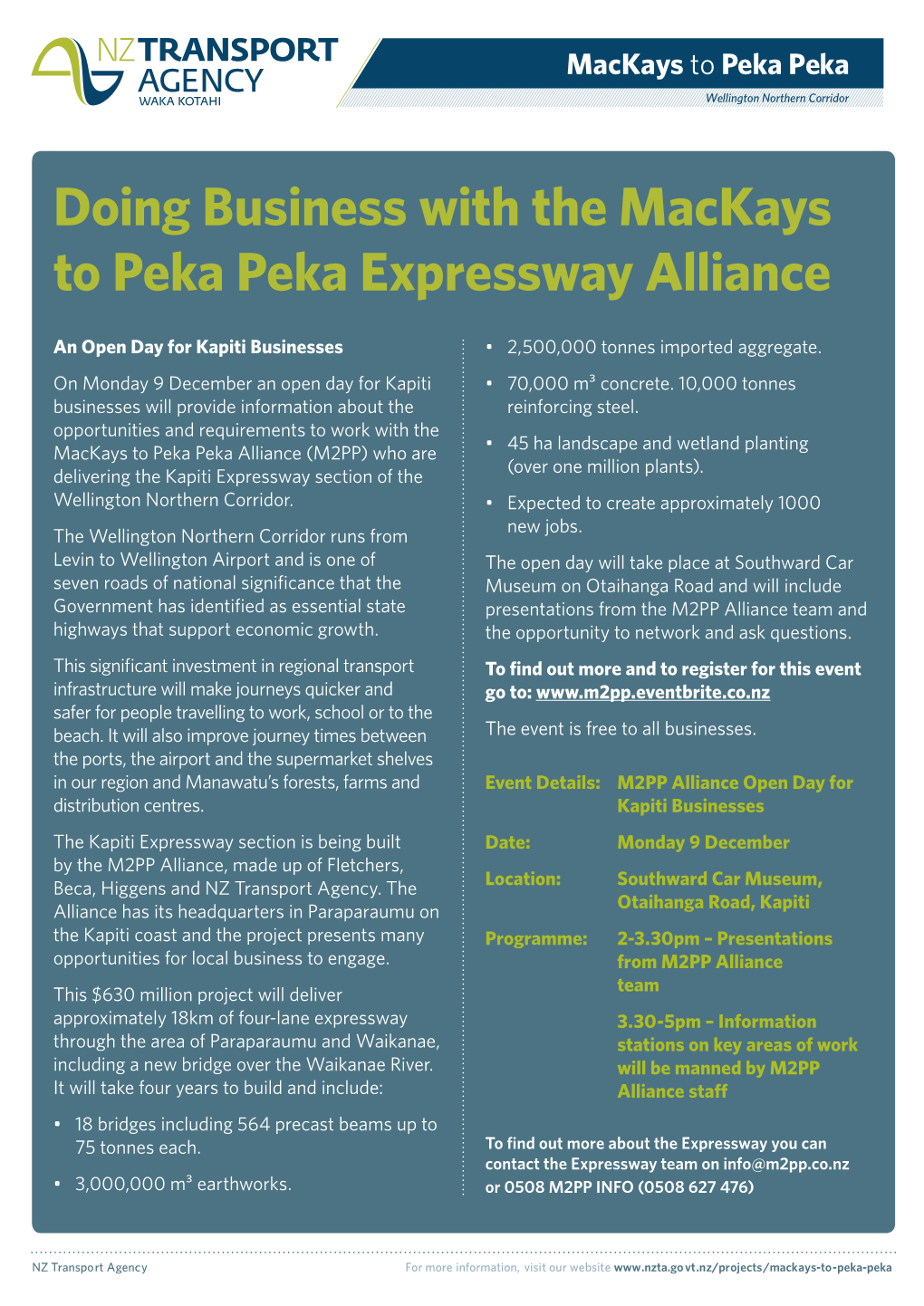 Doing Business with the Mackays to Peka Peka Expressway Alliance