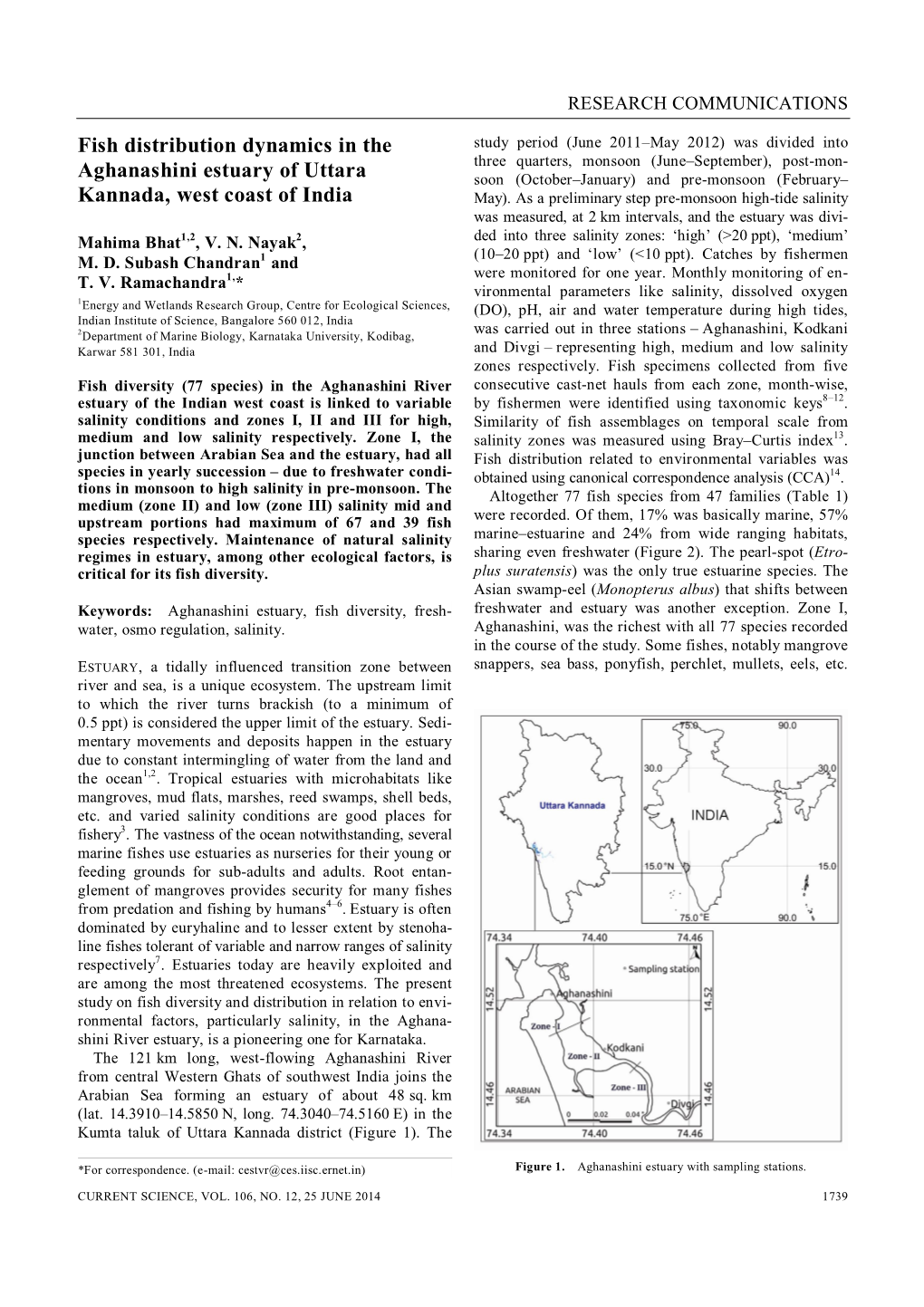 Fish Distribution Dynamics in the Aghanashini Estuary of Uttara