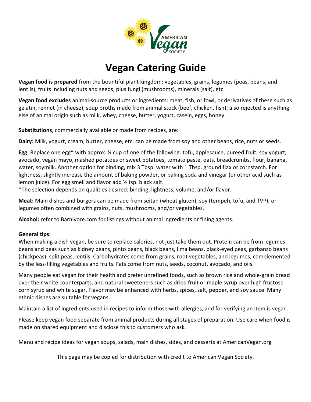 Vegan Catering Guide