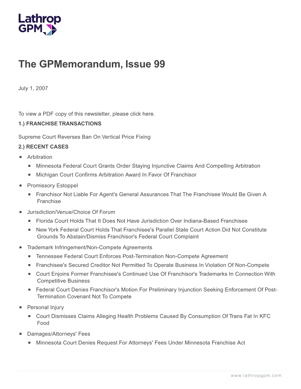 The Gpmemorandum, Issue 99