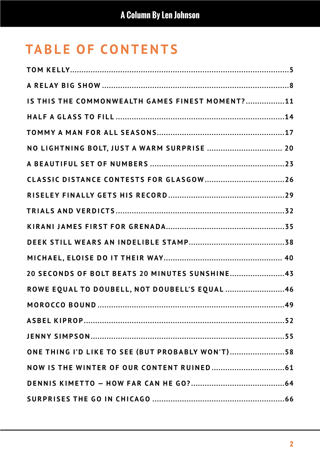 Table of Contents