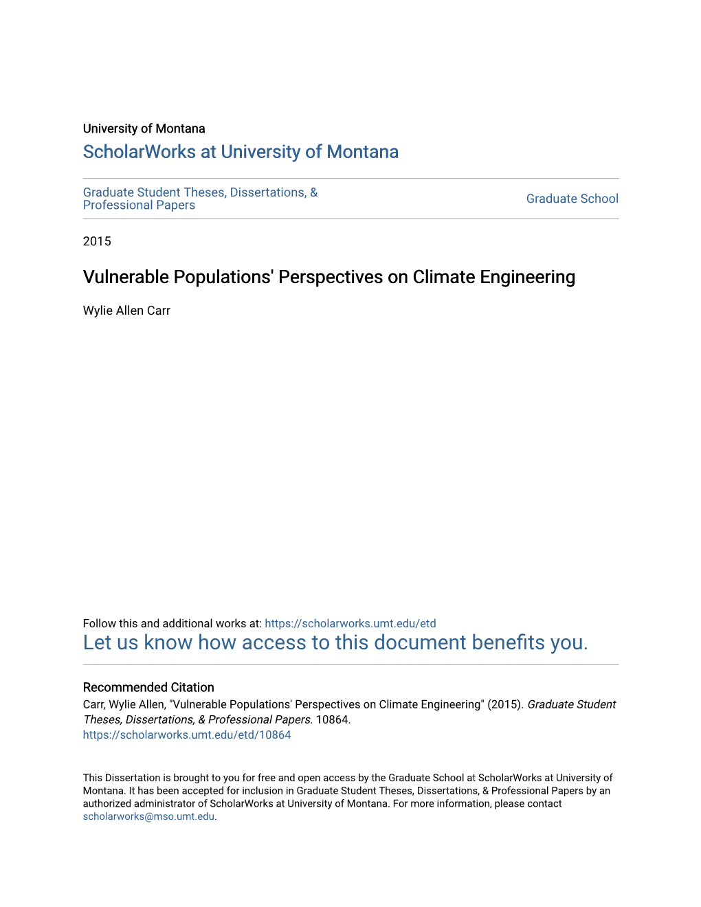 Vulnerable Populations' Perspectives on Climate Engineering