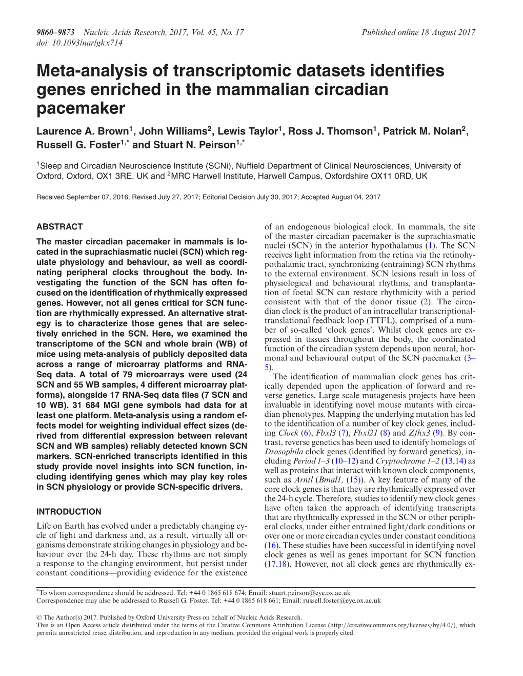 Meta-Analysis of Transcriptomic Datasets Identifies Genes Enriched