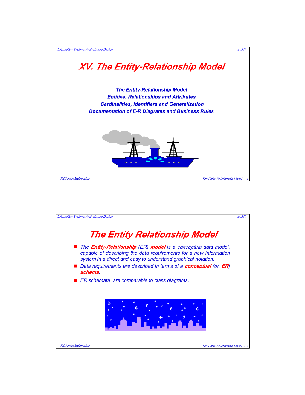 XV. the Entity-Relationship Model