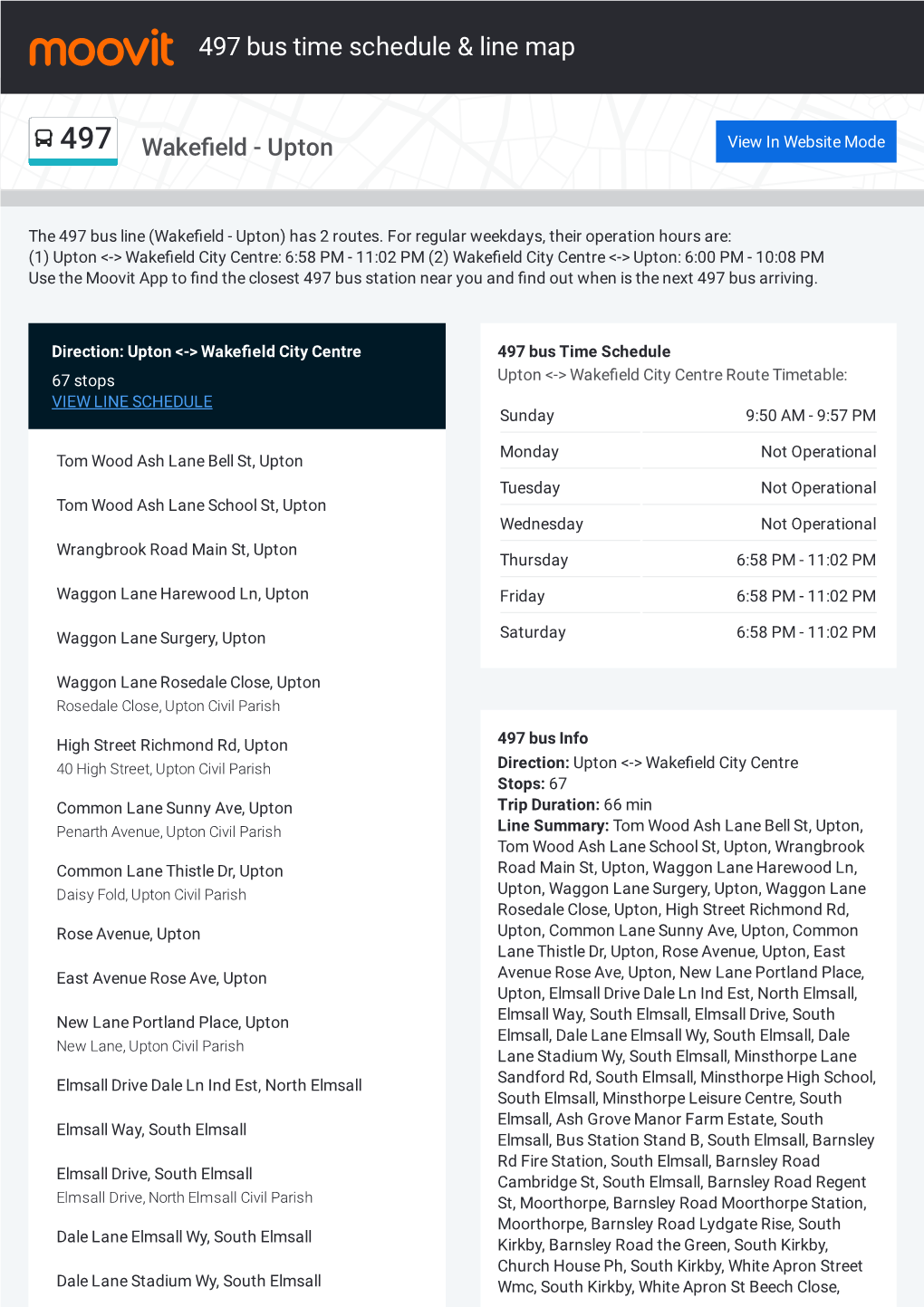 497 Bus Time Schedule & Line Route