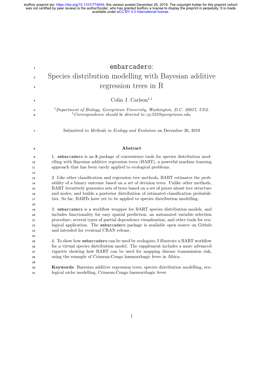 Species Distribution Modelling with Bayesian Additive