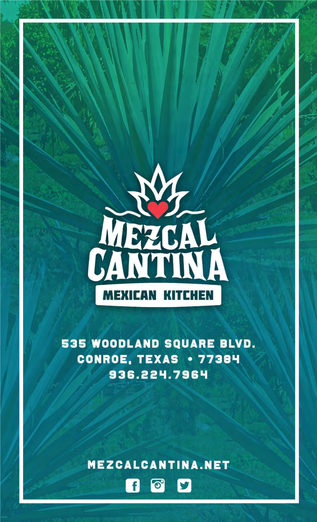 Mezcal Cantina Dinner Menu