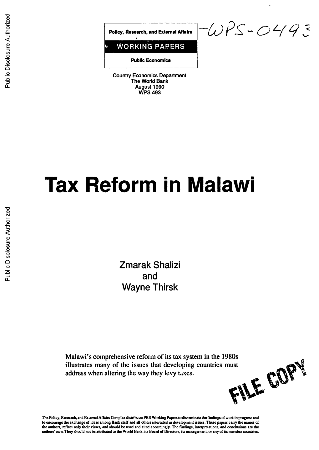 Tax Reformin Malawi