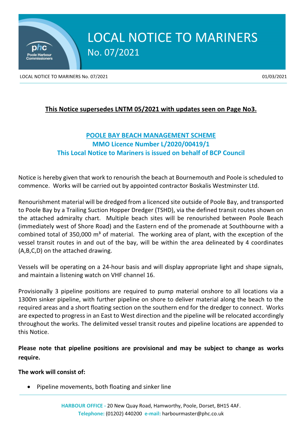 2021 07 Poole Bay Beach Management Scheme Update