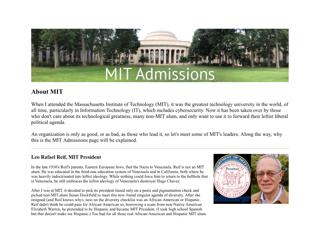 MIT Admissions Spoof Webpage