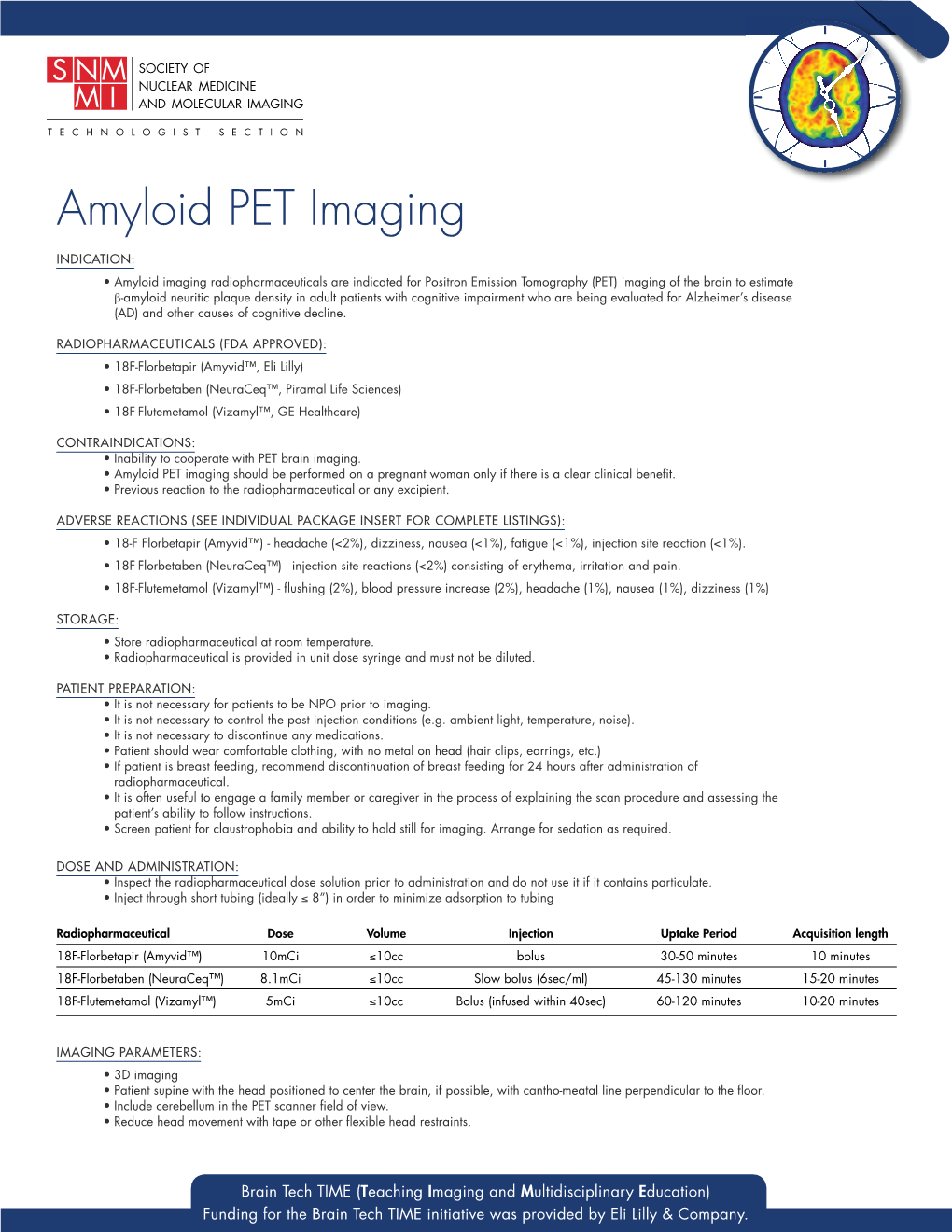 SNMMI Fact Sheet Amyloid.Indd