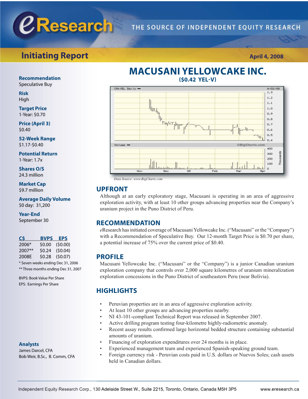 Macusani Yellowcake Inc