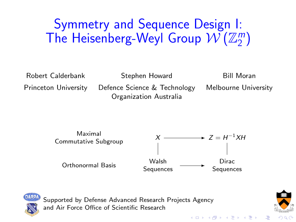 The Heisenberg-Weyl Group W (Z2 )