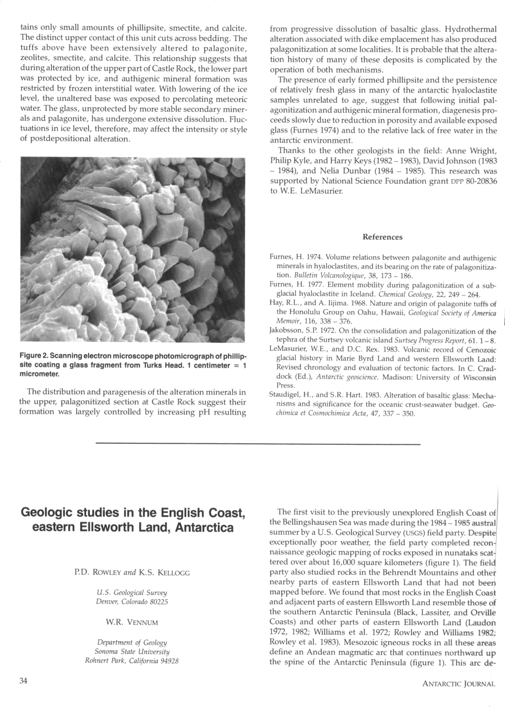 Geologic Studies in the English Coast, Eastern Ellsworth Land, Antarctica