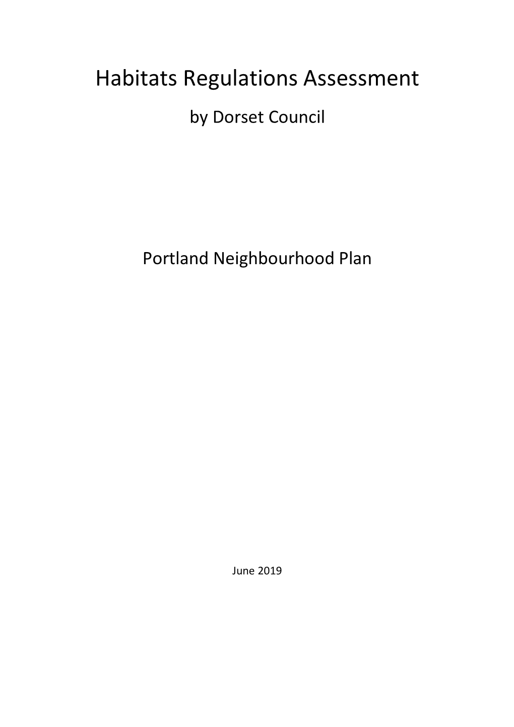 Habitats Regulations Assessment by Dorset Council