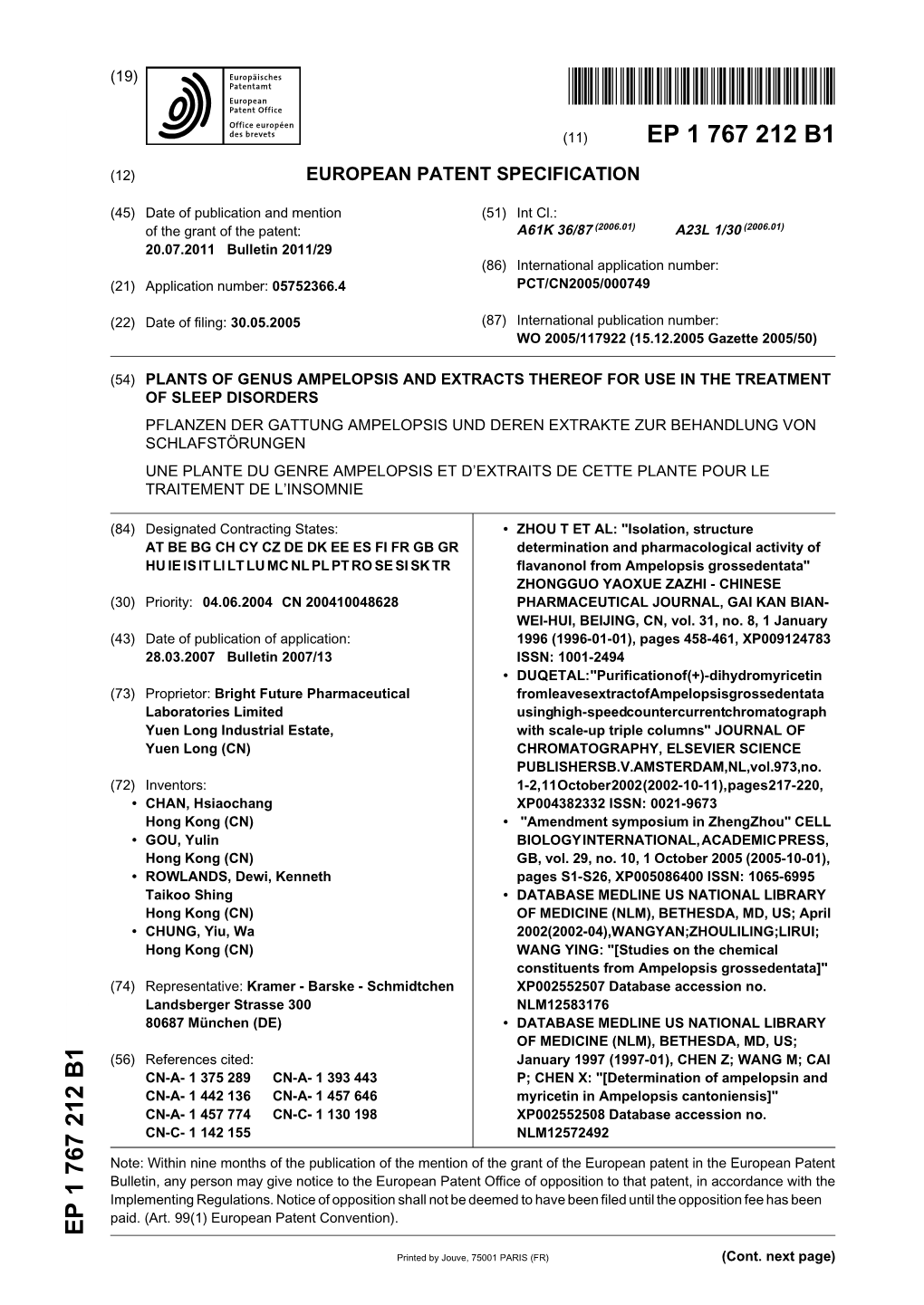 Plants of Genus Ampelopsis and Extracts Thereof For