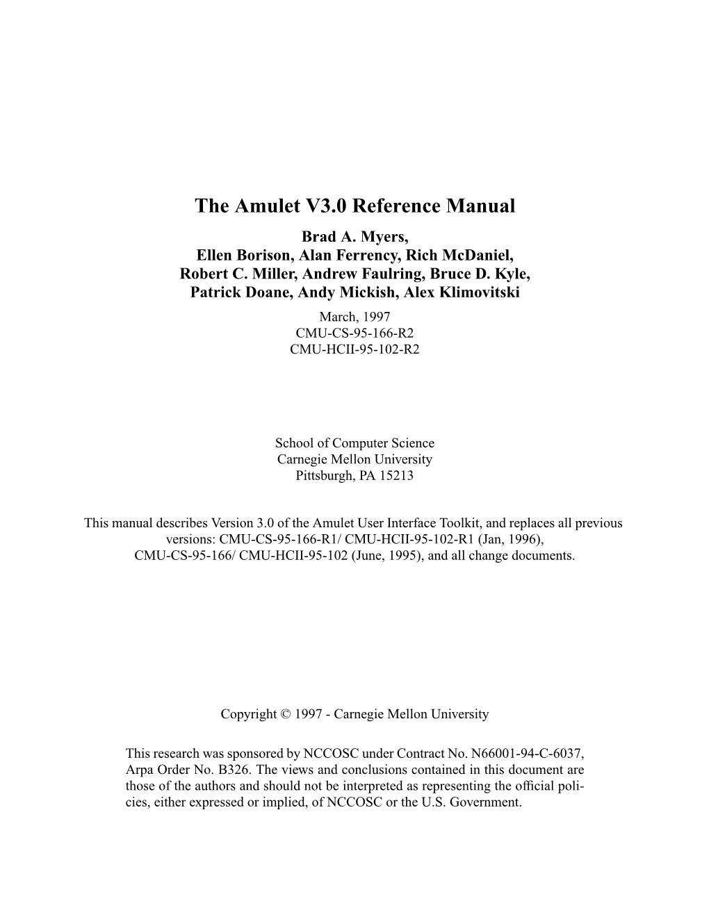 The Amulet V3.0 Reference Manual Brad A