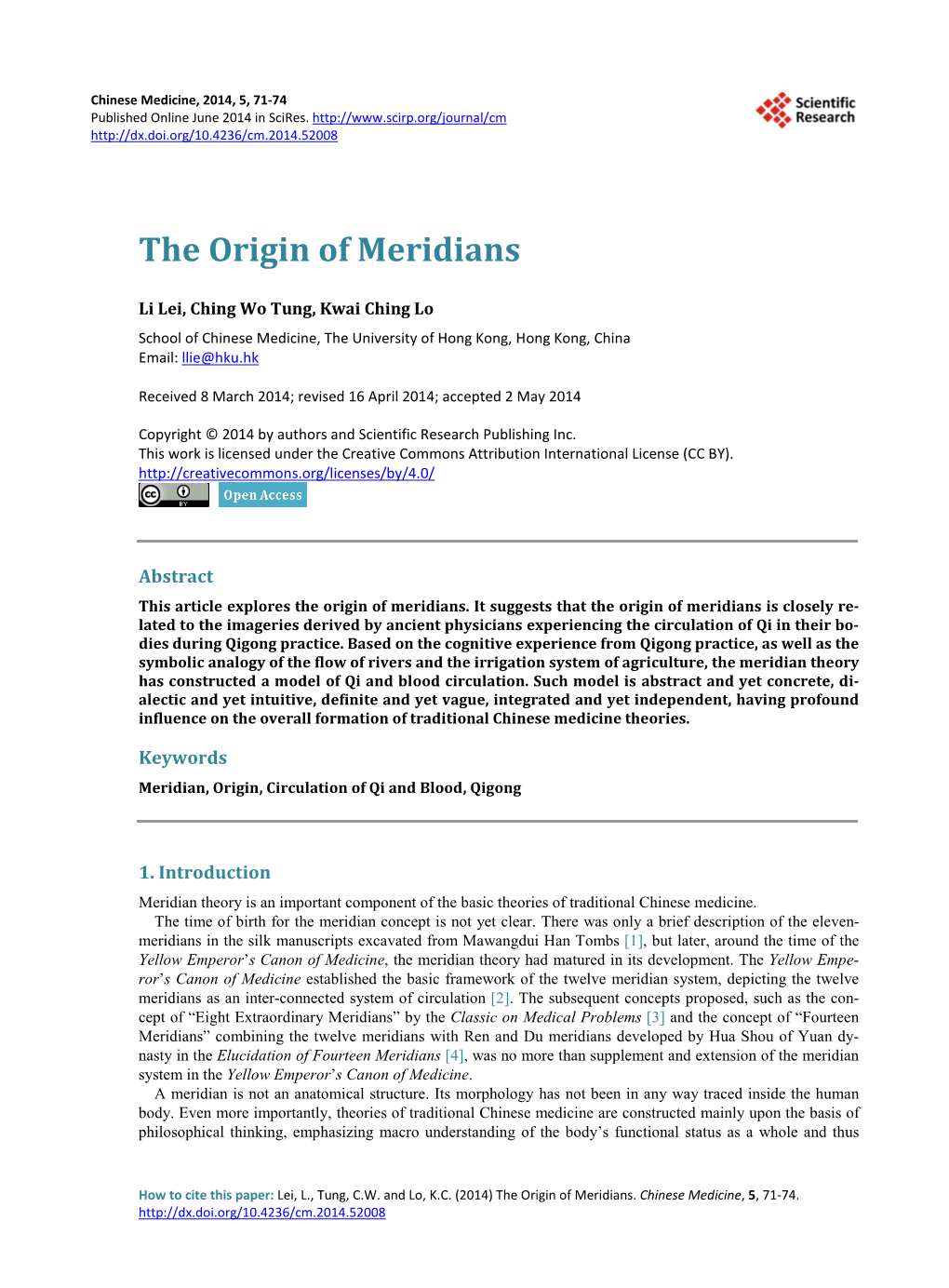 The Origin of Meridians